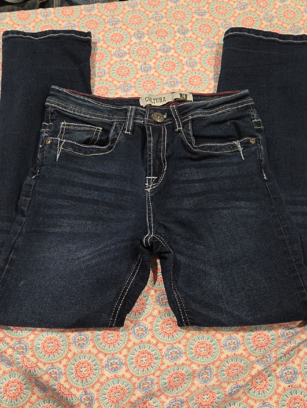 Cultura Girls' Dark Blue Stretch Denim Jeans